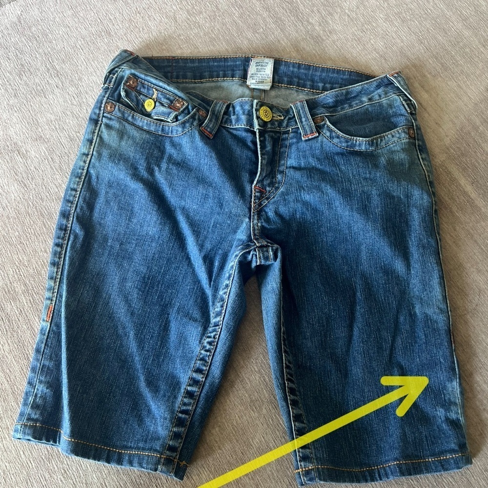 True Religion Blue Jean Shorts Size 30 - Picture 15 of 16